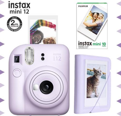 mini 12 Lila Fotoğraf Makinesi-10'lu Film ve Mini Albüm Seti