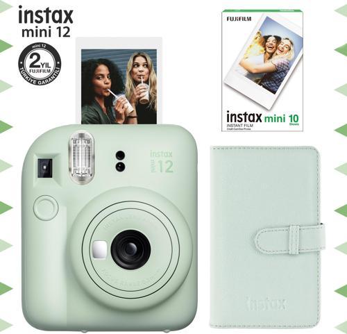 mini 12 Yeşil Fotoğraf Makinesi-10'lu Film ve Laporta Albüm Seti