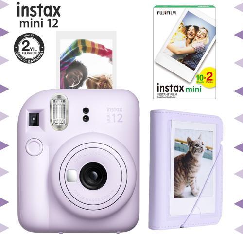 mini 12 Lila Fotoğraf Makinesi-20'li Film ve Mini Albüm Seti