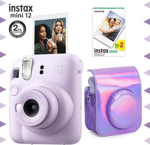 mini 12 Lila Fotoğraf Makinesi-20'li Film ve Parlak Kılıf Seti
