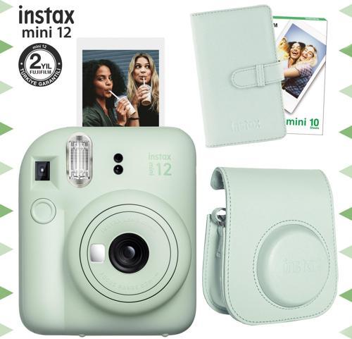 mini 12 Yeşil Fotoğraf Makinesi-10'lu Film-Laporta Albüm ve Deri Kılıf Seti
