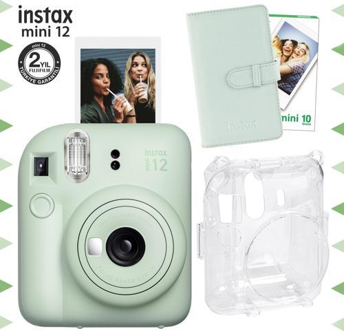 mini 12 Yeşil Fotoğraf Makinesi-10'lu Film-Laporta Albüm ve Şeffaf Kılıf Seti