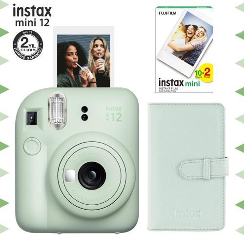 mini 12 Yeşil Fotoğraf Makinesi-20'li Film ve Laporta Albüm Seti