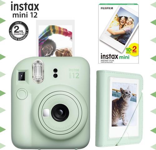 mini 12 Yeşil Fotoğraf Makinesi-20'li Film ve Mini Albüm Seti