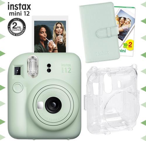 mini 12 Yeşil Fotoğraf Makinesi-20'lu Film-Laporta Albüm ve Şeffaf Kılıf Seti