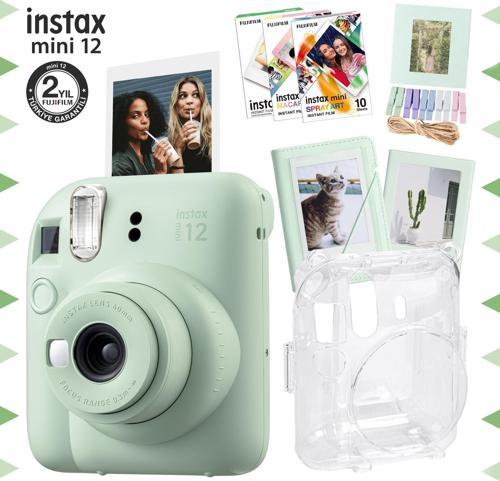 mini 12 Yeşil Fotoğraf Makinesi-30'lu Film-Albüm-Mandal-Çerçeve ve Kılıf Mega Set 2