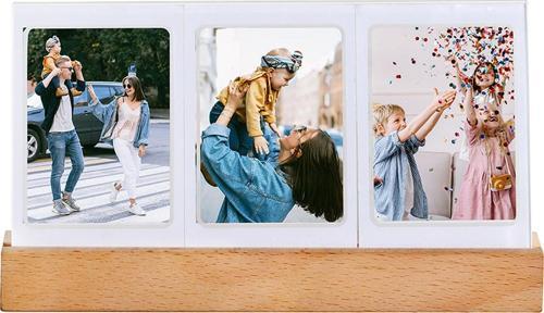 Mini Led Işıklı 3'lü Ahşap Fotoğraf Çerçevesi