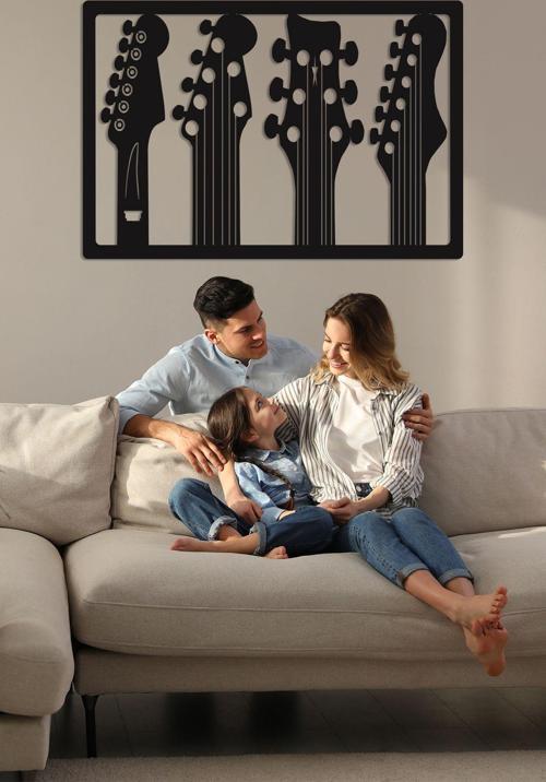 Gitarlar Metal Duvar Dekoru