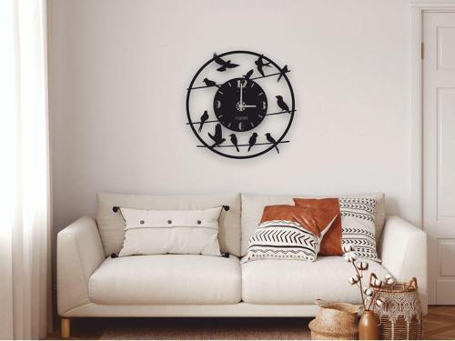 Kuşlar Metal Duvar Saati