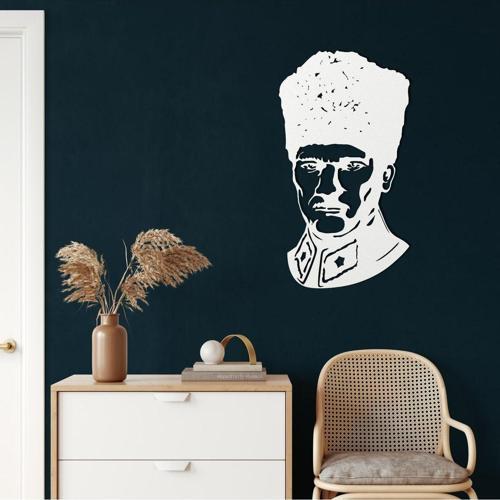 Atatürk Kalpaklı Metal Duvar Dekoru