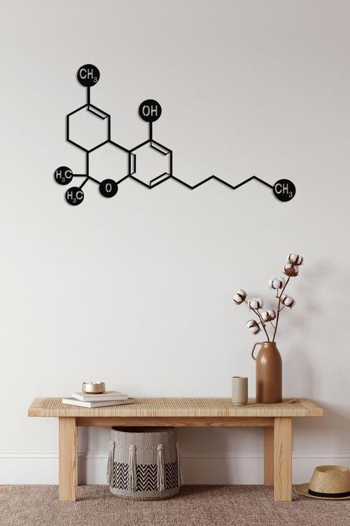THC Molekül Metal Duvar Dekoru