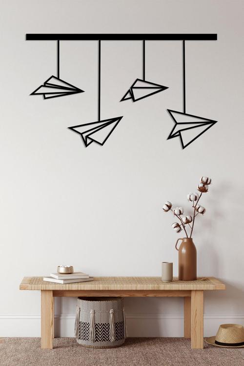 Kağıt Uçaklar Metal Duvar Dekoru