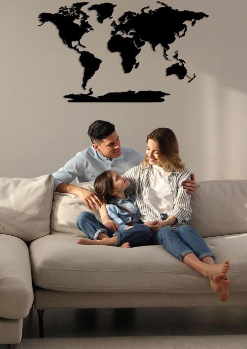 Dünya Haritası Metal Duvar Dekoru ( 5 Parçalı )