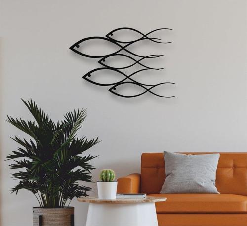 5li Balık Metal Duvar Dekoru