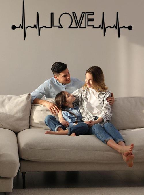 EKG Aşk Metal Duvar Dekoru
