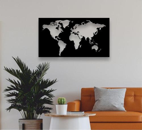 Dünya Haritası Metal Duvar Dekoru
