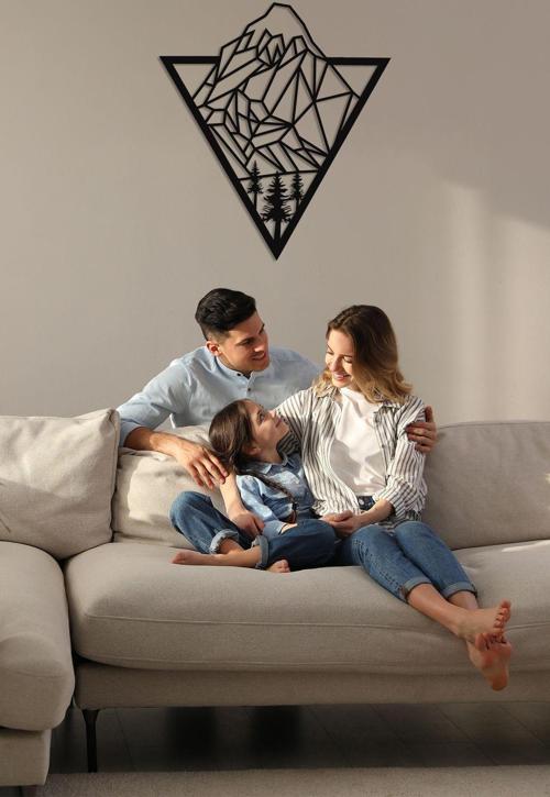 Üçgen Dağ Metal Duvar Dekoru