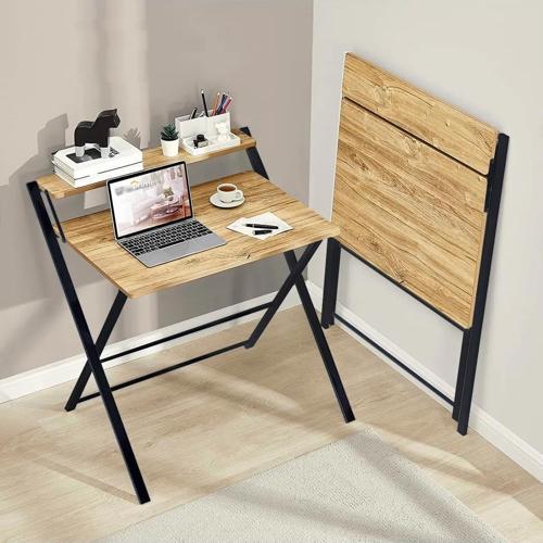 Efes Çalışma Masası Bilgisayar Laptop Masası 2 Raflı Metal Ders Çalışma Ofis Masası Çam