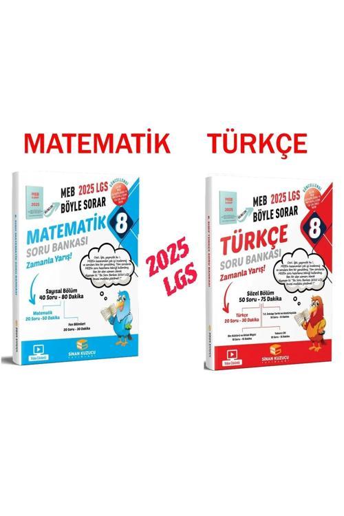 Sinan Kuzucu 2025 LGS 8. Sınıf Türkçe Matematik Soru Bankası Seti (2 Kitap)