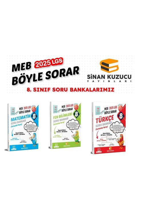 Sinan Kuzucu 2025 LGS 8. Sınıf Türkçe Matematik ve Fen Bilimleri Soru Bankası Seti (3 Kitap)