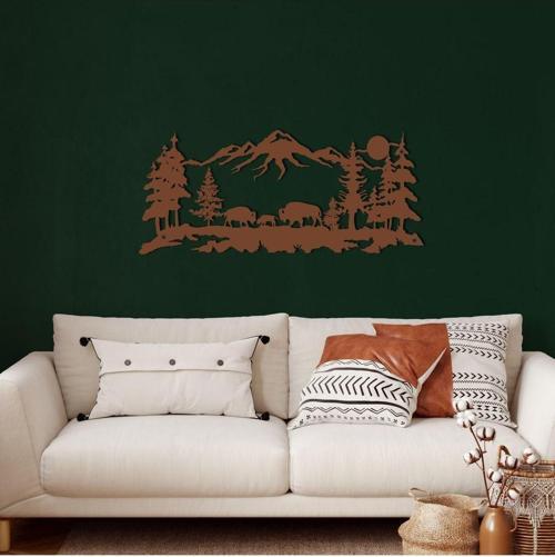 Bizon Ailesi Metal Duvar Dekoru