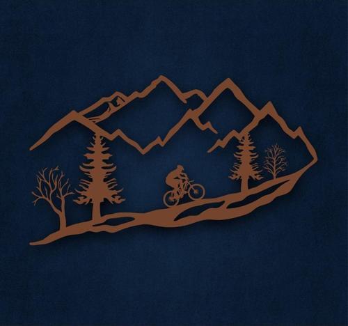 Dağ Bisikletçisi Metal Duvar Dekoru