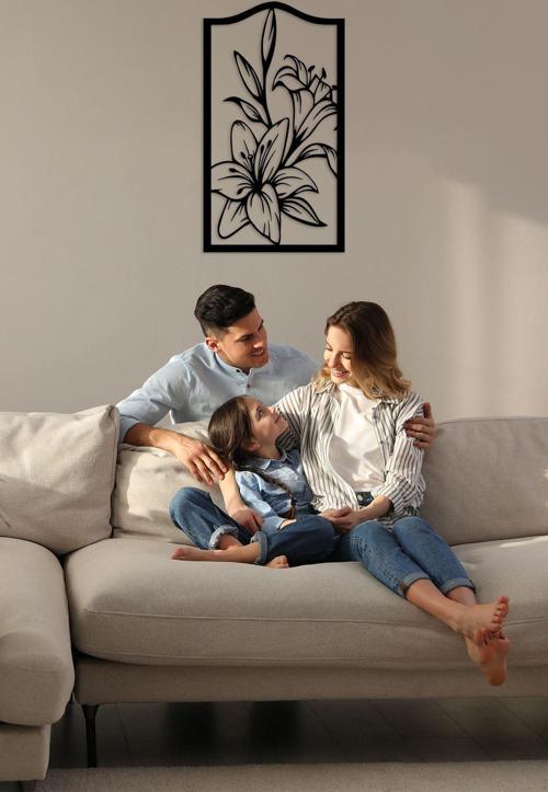 Lıly Blossom Çiçeği Metal Duvar Dekoru