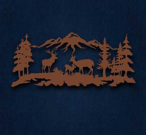 Geyik Ailesi Metal Duvar Dekoru