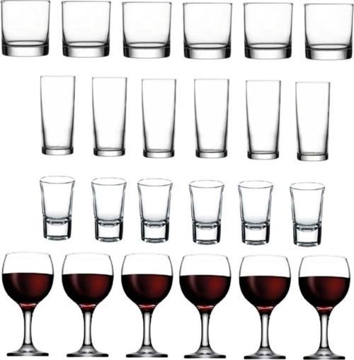 bardak seti takımı 24 prç. rakı viski shot bardağı kadeh seti
