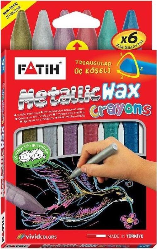 6 Renk Metalik Crayon Jumbo Mum Boya 50180
