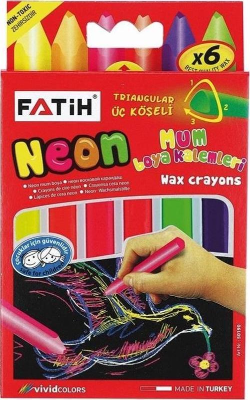 6 Renk Neon Crayon Jumbo Mum Boya 50190