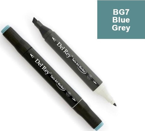 Del Rey Twın Marker Bg7 Blue Grey Çift Uçlu Grafik Kalemi Mn-Drbg7