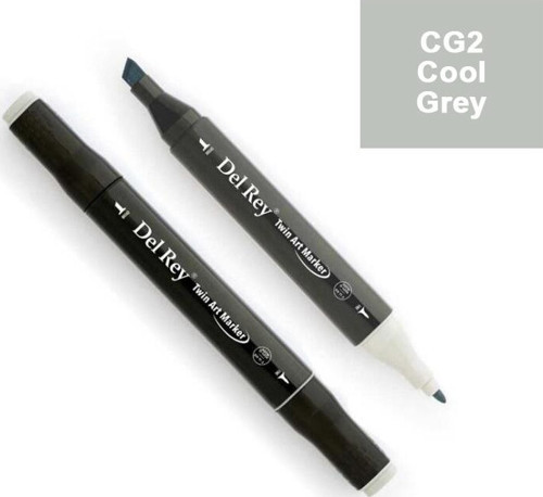 Del Rey Twın Marker Cg2 Cool Grey Çift Uçlu Grafik Kalemi Mn-Drcg2