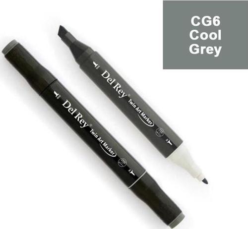 Del Rey Twın Marker Cg6 Cool Grey Çift Uçlu Grafik Kalemi Mn-Drcg6