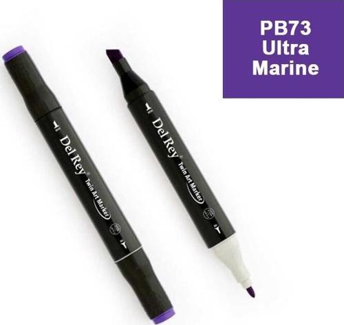 Del Rey Twın Marker Pb73 Ultra Marine Çift Uçlu Grafik Kalemi Mn-Dr073