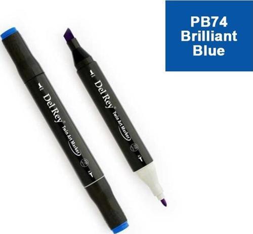 Del Rey Twın Marker Pb74 Brilliant Blue Çift Uçlu Grafik Kalemi Mn-Dr074