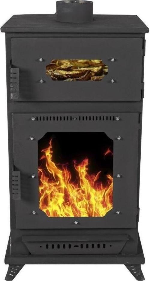 M003 Pelet ve Odun Yakabilen Mini  Fırınlı Soba