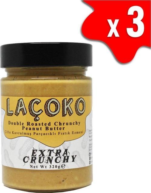960 Gram Şekersiz, Katkısız, Glutensiz, Vegan, Doğal Çifte Kavrulmuş Parçacıklı Fıstık Ezmesi