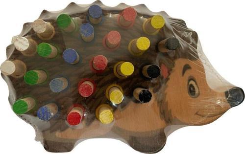 Eğitici Montessori Ahşap Oyuncak Renkli Tak Çıkar Ahşap Kirpi Oyuncak