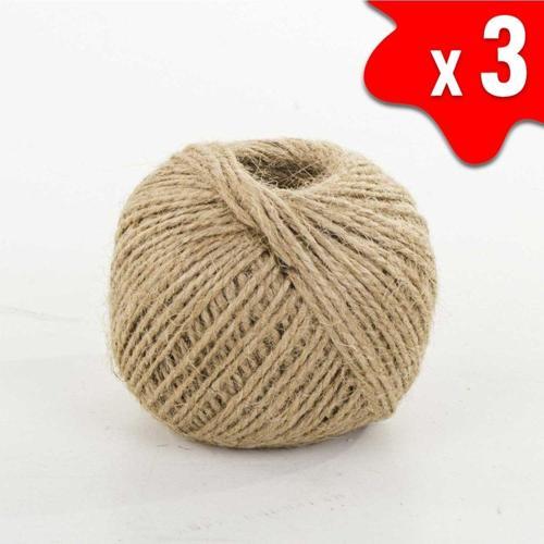 Jut Dekoratif 3 Top – 100 Metre 100 Gram Çuval Hasır Halat Ipi (3 Adet)