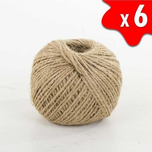Jut Dekoratif 6 Top – 100 Metre 100 Gram Çuval Hasır Halat Ipi (6 Adet)