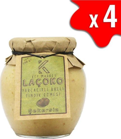 1400 Gram Şekersiz, Katkısız, Glutensiz, Doğal Parçacıklı Ballı Fındık Ezmesi