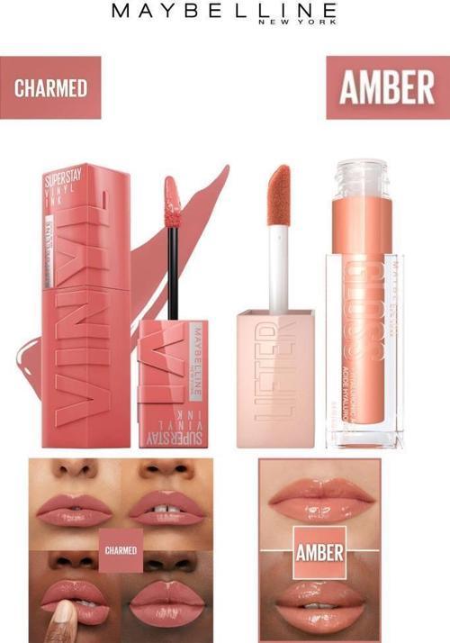 Maybelline Dudak Dolgunlaştırıcı Parlatıcı Kalıcı Işıltılı Dudaklar Nemlendirici Lip Gloss Seti 100 Charmed-007 Amber