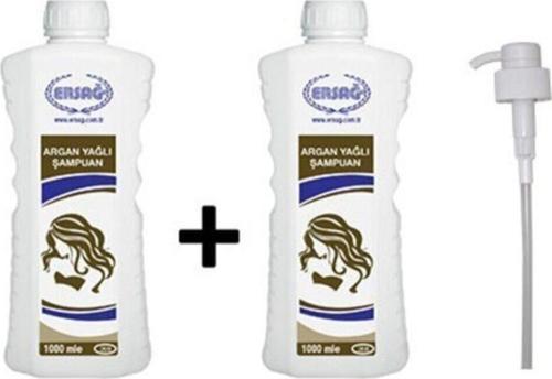 Argan Yağlı Şampuan 1000 Ml 2 Adet + Pompa