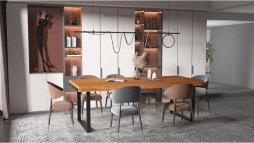 Masif Ahşap Ribes Toplantı Masası 120*300*76 Cm