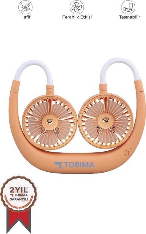 F-10 Turuncu Eller Serbest Boyuna Asılabilir Şarjlı 3 Kademeli Vantilatör Klima Soğutucu Fan