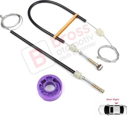 VW Phaeton 3D MK1 2002-2016 SWB Kısa Şase 3D4839756 İçin Arka Sağ Kapı Cam Kriko Tamir Seti