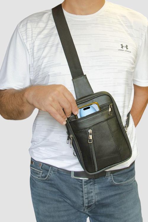 Hakiki Deri Göğüs Çantası Bodybag LD500