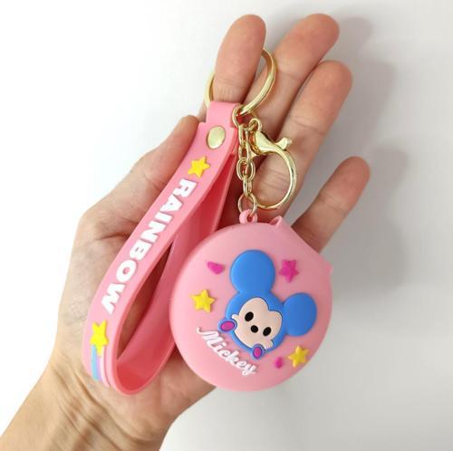 Anahtarlık Ayna Cep Aynası Silikon Mickey Mouse Araba Çanta Cüzdan Süsü Aksesuara Oyuncak 
