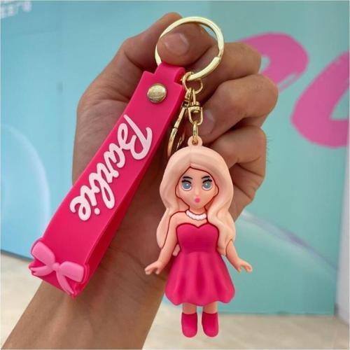 Anahtarlık Silikon Bebek Çizgi Film Anahtarlık Çanta Süsü Pembe